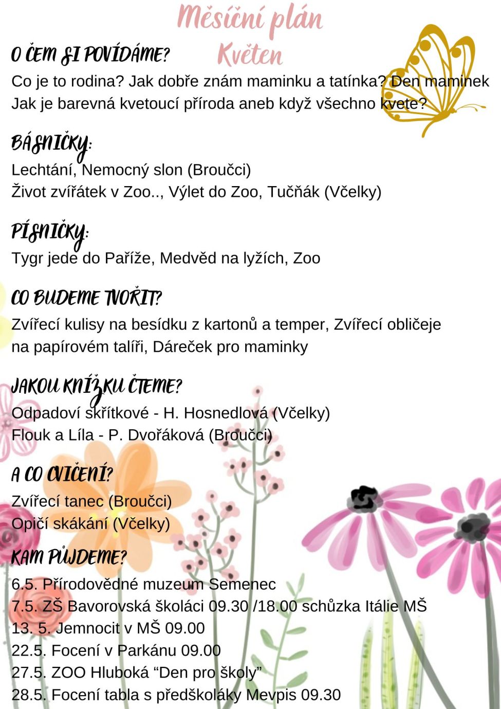 Obrázek - Měsíční plán - KVĚTEN