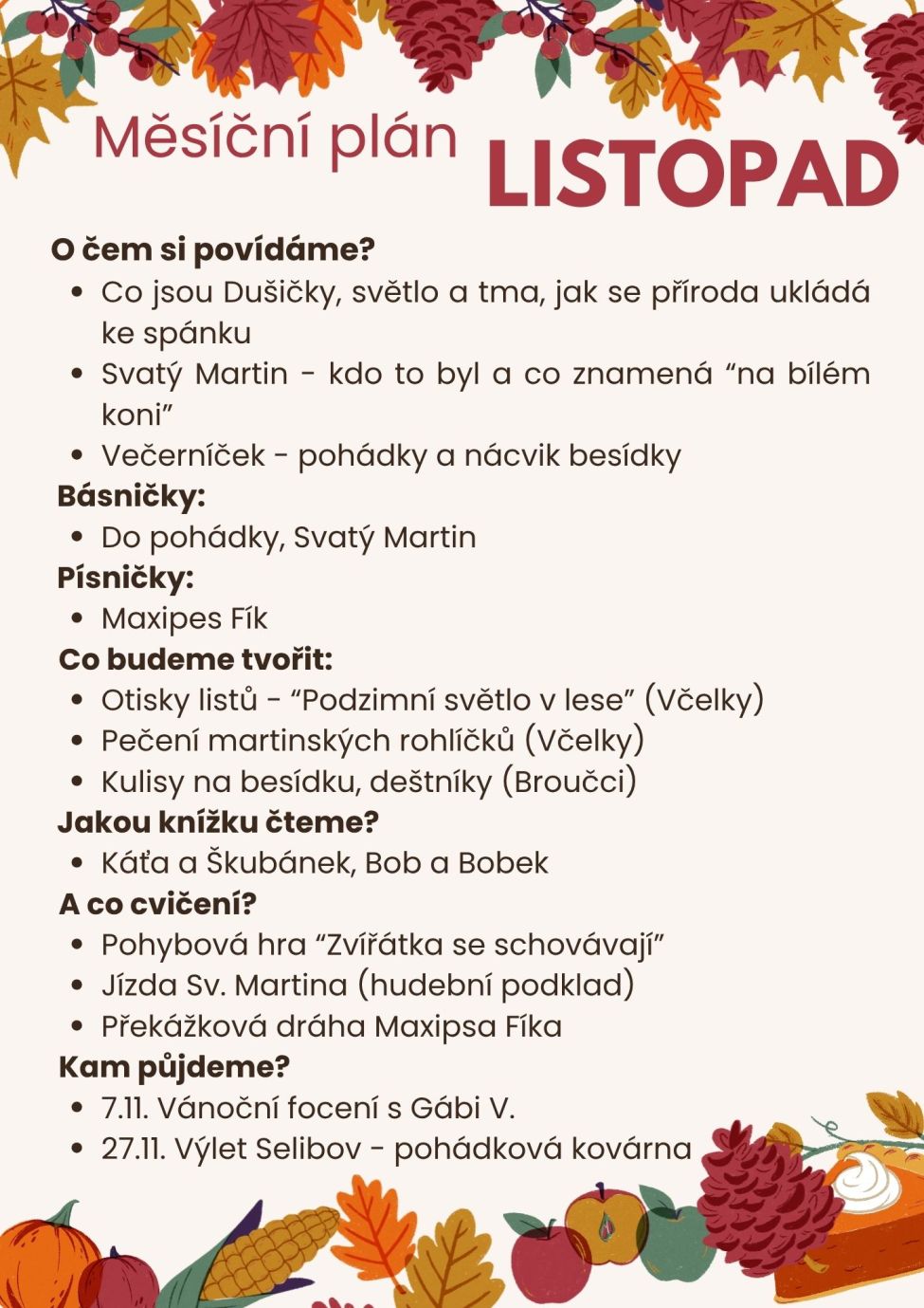 Obrázek - Měsíční plán - LISTOPAD