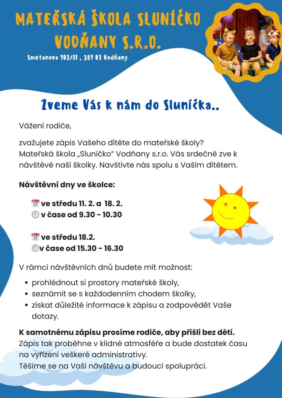 Obrázek - Zveme Vás k&nbsp;nám do&nbsp;Sluníčka...